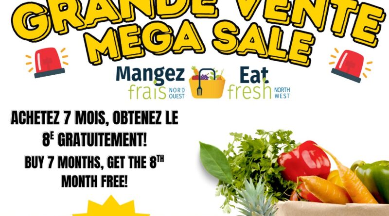 Abonnement à des paniers de légumes  à 140$ 